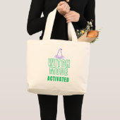 HEKSENMODUS GEACTIVEERD – Moderne Halloween-tas Grote Tote Bag (Voorkant (product))