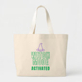 HEKSENMODUS GEACTIVEERD – Moderne Halloween-tas Grote Tote Bag (Voorkant)