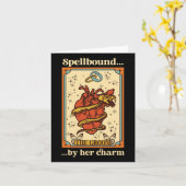 Heksenmystieke grappige bruid en bruidegom betover kaart (Gele Bloem)