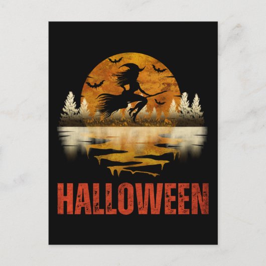 HEKSENNACHT OP HALLOWEEN BRIEFKAART (Voorkant)
