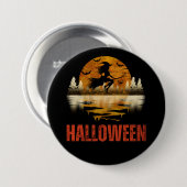 HEKSENNACHT OP HALLOWEEN RONDE BUTTON 7,6 CM (Voorkant /achterkant)