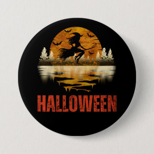 HEKSENNACHT OP HALLOWEEN RONDE BUTTON 7,6 CM