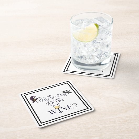 Heksenpad naar de grappige wijn kartonnen onderzetters (Insitu)