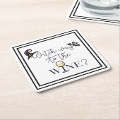 Heksenpad naar de grappige wijn kartonnen onderzetters (Schuin)