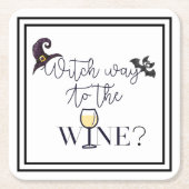 Heksenpad naar de grappige wijn kartonnen onderzetters (Voorkant)