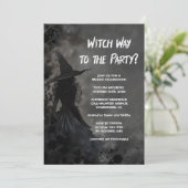 Heksenpad naar de Halloween-uitnodiging Kaart (Staand voorkant)