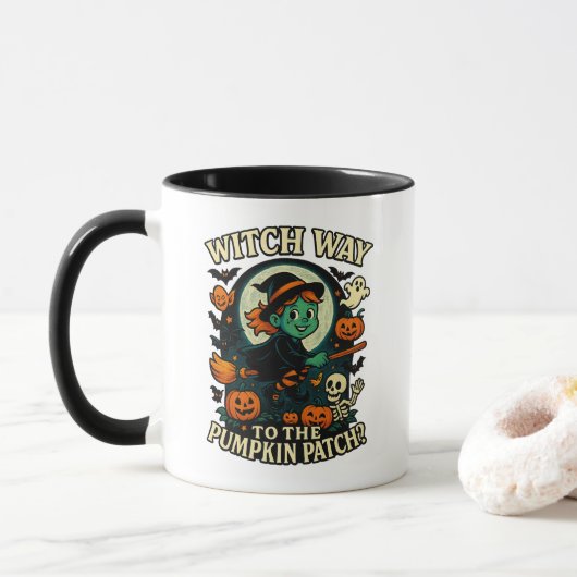 Heksenpad naar de Pumpkin Patch? Halloween Mok (Met donut)