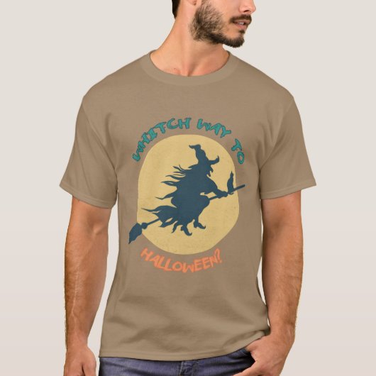 Heksenpad naar Halloween retro T-shirt (Voorkant)