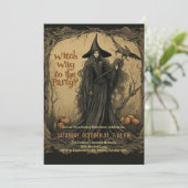 heksenpartij Halloween Kaart (Staand voorkant)