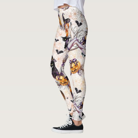 Heksenpatroon Halloween Leggings (Links)