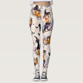 Heksenpatroon Halloween Leggings (Voorkant)