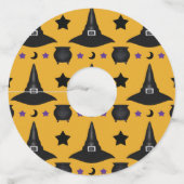 Heksenpatroon Halloween Pet Wijnglaslabel (Achterkant)