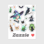 Heksenplakboek stickers Magic Black potion (Vel)