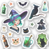 Heksenplakboek stickers Magic Black potion (Voorkant)