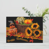 Heksenpompoen en zonnebloemen kaart (Staand voorkant)