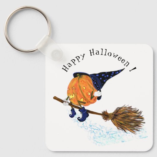 Heksenpompoen Halloween Sleutelhanger (Voorkant)