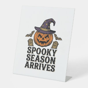 Heksenpompoen Halloween Vintage Gravure Shirt De Reclamebord Met Voetstuk