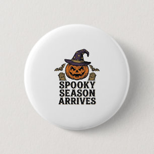 Heksenpompoen Halloween Vintage Gravure Shirt De Ronde Button 5,7 Cm