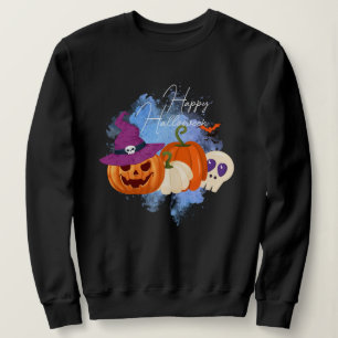 Heksenpompoen & schedels Hoodie, Spooky Halloween Trui