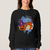 Heksenpompoen & schedels Hoodie, Spooky Halloween Trui (Voorkant)