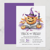 Heksenpompoen Waterverf Halloween Party Kaart (Voorkant / Achterkant)