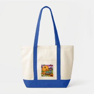 Heksenpompoenhuis voor Halloween Tote Bag