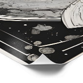  heksenportret zwart-wit retro perfect poster (Hoek)