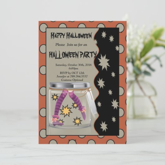 heksenpoten en ster in potje Halloween Kaart (Staand voorkant)