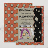 heksenpoten en ster in potje Halloween Kaart (Voorkant / Achterkant)