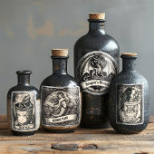 Heksenpotfles Magische Tovenaar Kruidenlabels Sticker