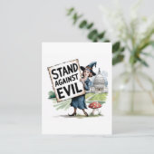 Heksenprotest tegen het kwaad briefkaart (Staand voorkant)
