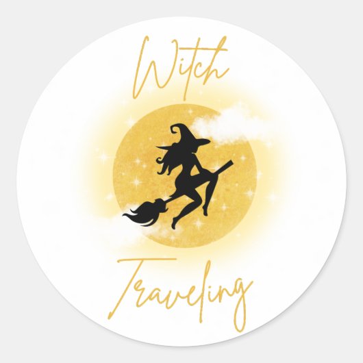 heksenreizen ronde sticker (Voorkant)