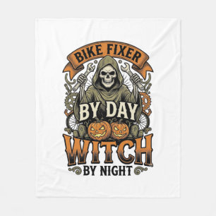 Heksenreparatie Fietsen Vintage Halloween Fietsenm Fleece Deken