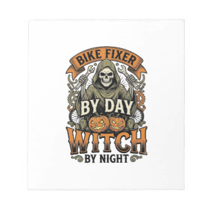 Heksenreparatie Fietsen Vintage Halloween Fietsenm Notitieblok