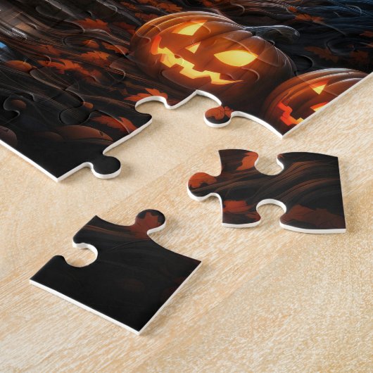 Heksenretraite in het bos Halloween Legpuzzel (Zijkant)