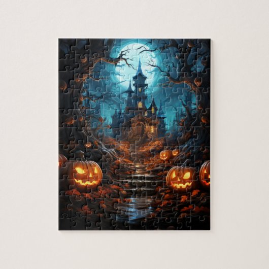 Heksenretraite in het bos Halloween Legpuzzel (Verticaal)