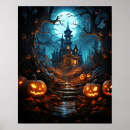 Heksenretraite in het bos Halloween Poster