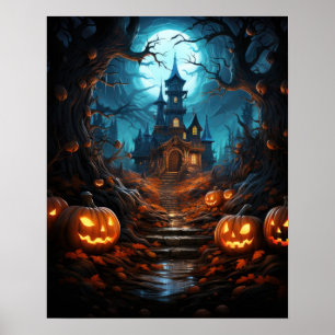 Heksenretraite in het bos Halloween Poster