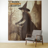 Heksenrijden Fiets Halloween Hanging Achtergrond Wandkleed (In situ)