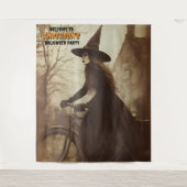 Heksenrijden Fiets Halloween Hanging Achtergrond Wandkleed (Voorkant)