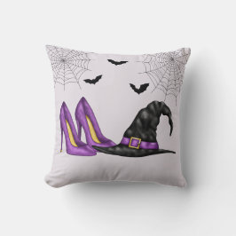 Heksenschoenen en Paarse Petten grillige Halloween Kussen
