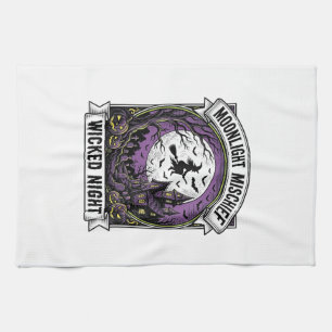Heksenshirt met maanverlichte spoken Halloween-kun Theedoek