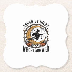Heksenshirt uit de oude doos Heks Halloween-ontwer Kartonnen Onderzetters
