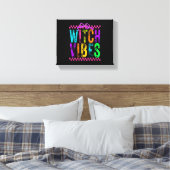 Heksenstemming Halloween Neon Geruite Boog Canvas Afdruk (Insitu (Slaapkamer))