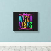 Heksenstemming Halloween Neon Geruite Boog Canvas Afdruk (Insitu (Houten vloer))
