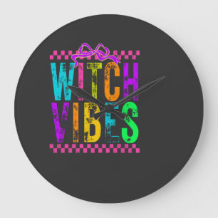 Heksenstemming Halloween Neon Geruite Boog Grote Klok