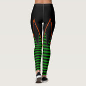 Heksenstrepen in groen & zwart faux rok leggings (Achterkant)
