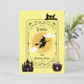 Heksenthema 16e verjaardag uitnodiging | Aanpassen (Staand voorkant)