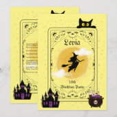 Heksenthema 16e verjaardag uitnodiging | Aanpassen (Voorkant / Achterkant)