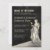 Heksenthema Halloween Cocktail Party Kaart (Voorkant)